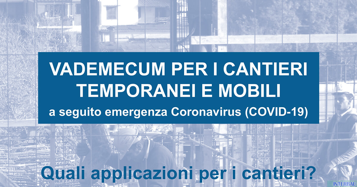 Emergenza Covid-19 Cantieri: Vademecum dell'Ordine degli Ingegneri di Roma